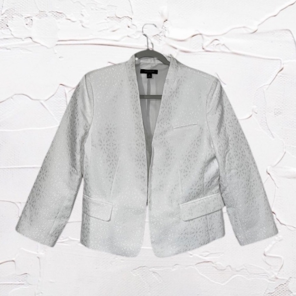 Ann Taylor | White Floral Cropped Blazer